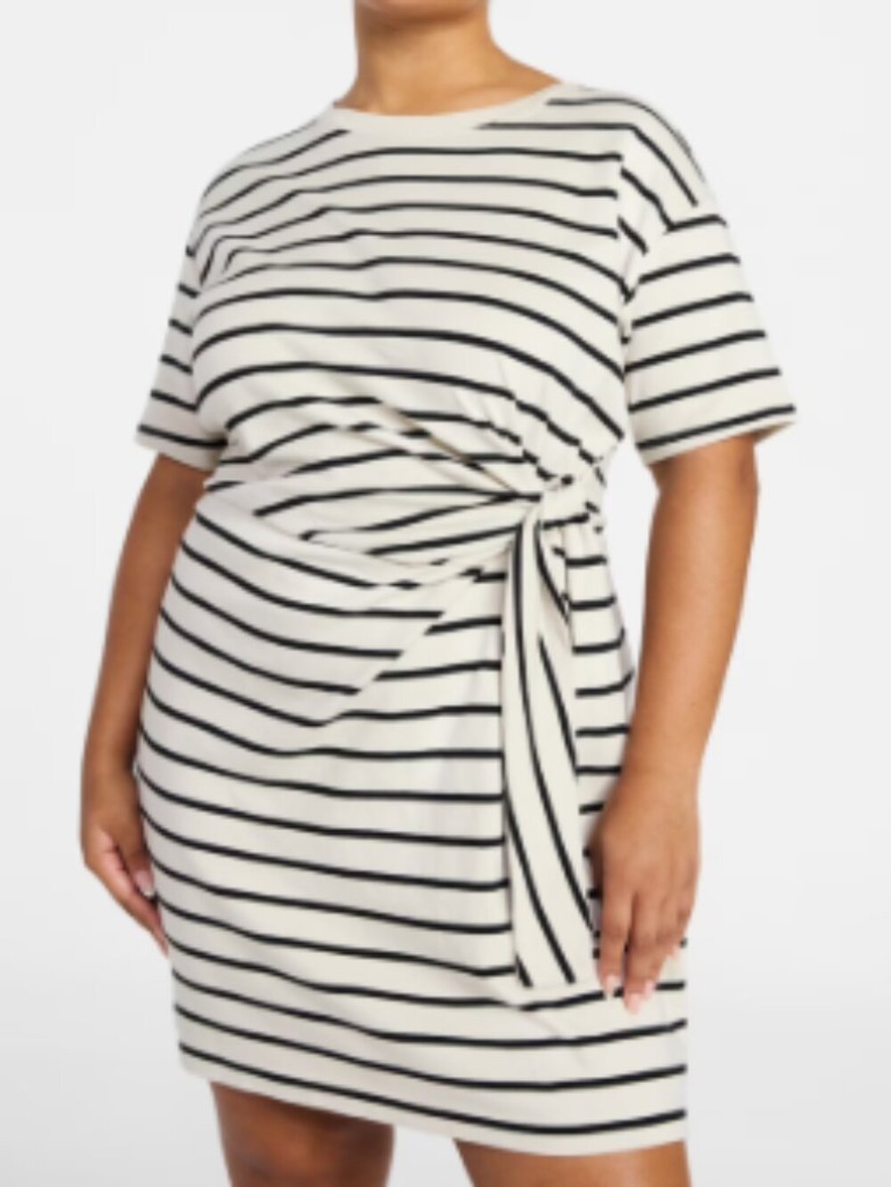 Terra and Sky Striped Front Twist Dress